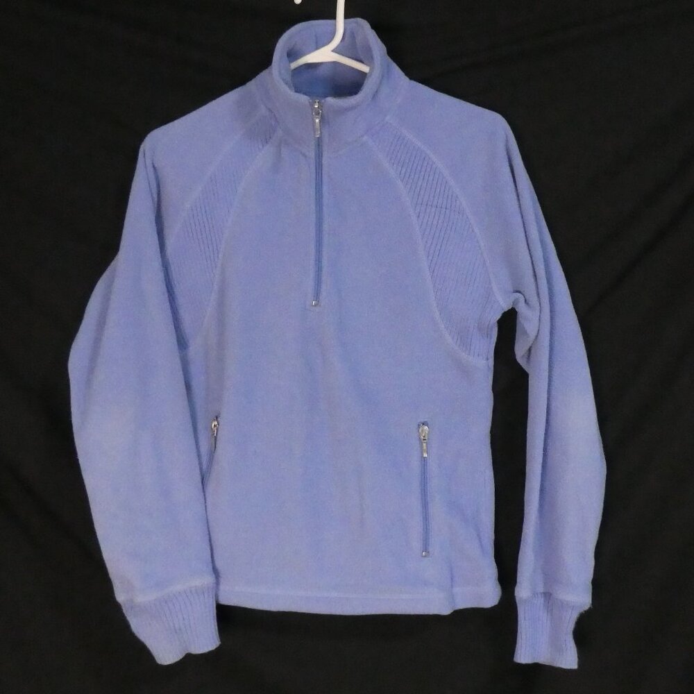 SPORTEK | medium | Chic Light Blue Mock Neck Pullover with Zipper